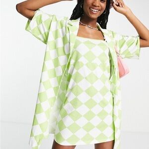 ASOS Curve 2 in 1 Checkered Dress with Matching Shirt